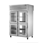 True STG2RPT-4HG-2G-HC - Pass-Thru Refrigerator, two-section, (4) glass doors front, (2) glass doors rear
